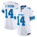 Detroit Lions Amon-Ra St. Brown White Vapor F.U.S.E. Stitched Limited Jersey product image 1, provided for visual reference