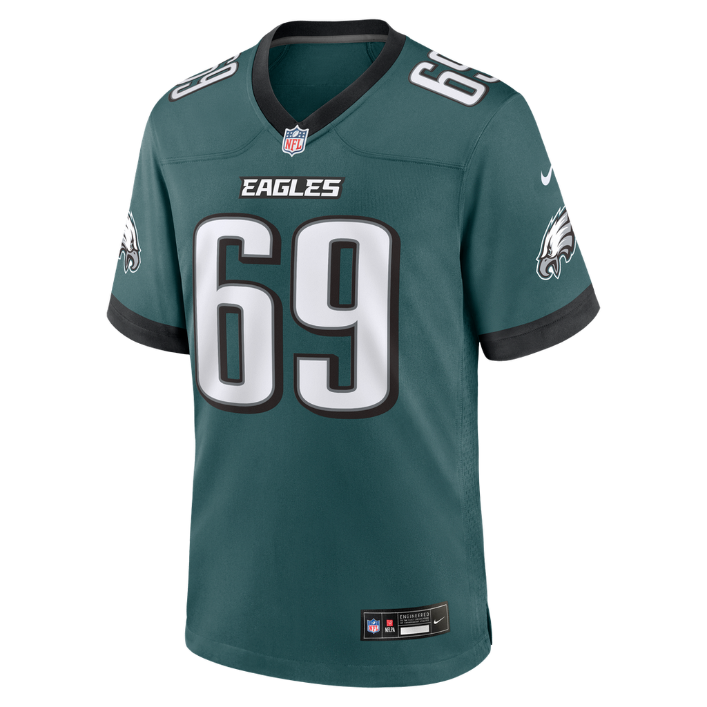 Philadelphia Eagles Landon Dickerson Midnight Green Team Game Jersey product image 2, provided for visual reference and