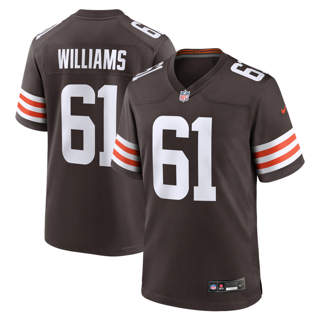 Cleveland Browns Chris Williams Brown Team Game Jersey product image 1, provided for visual reference and product detail