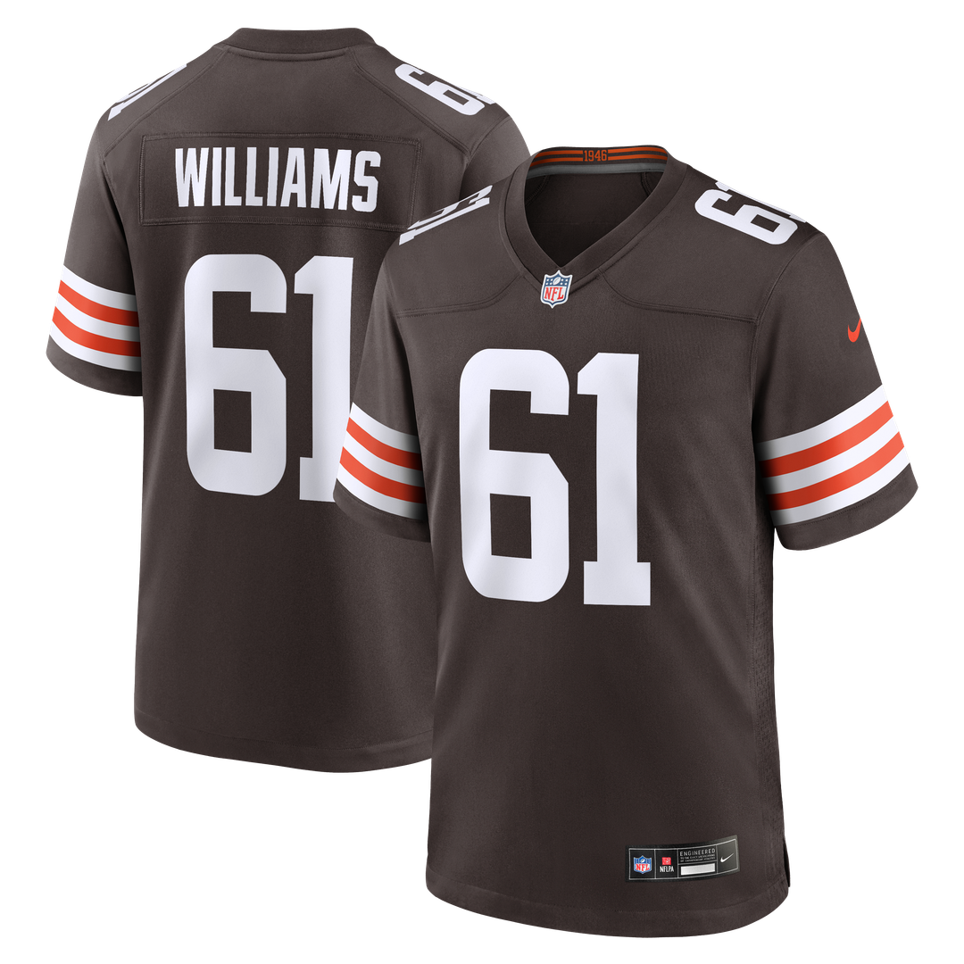 Cleveland Browns Chris Williams Brown Team Game Jersey product image 1, provided for visual reference and product detail