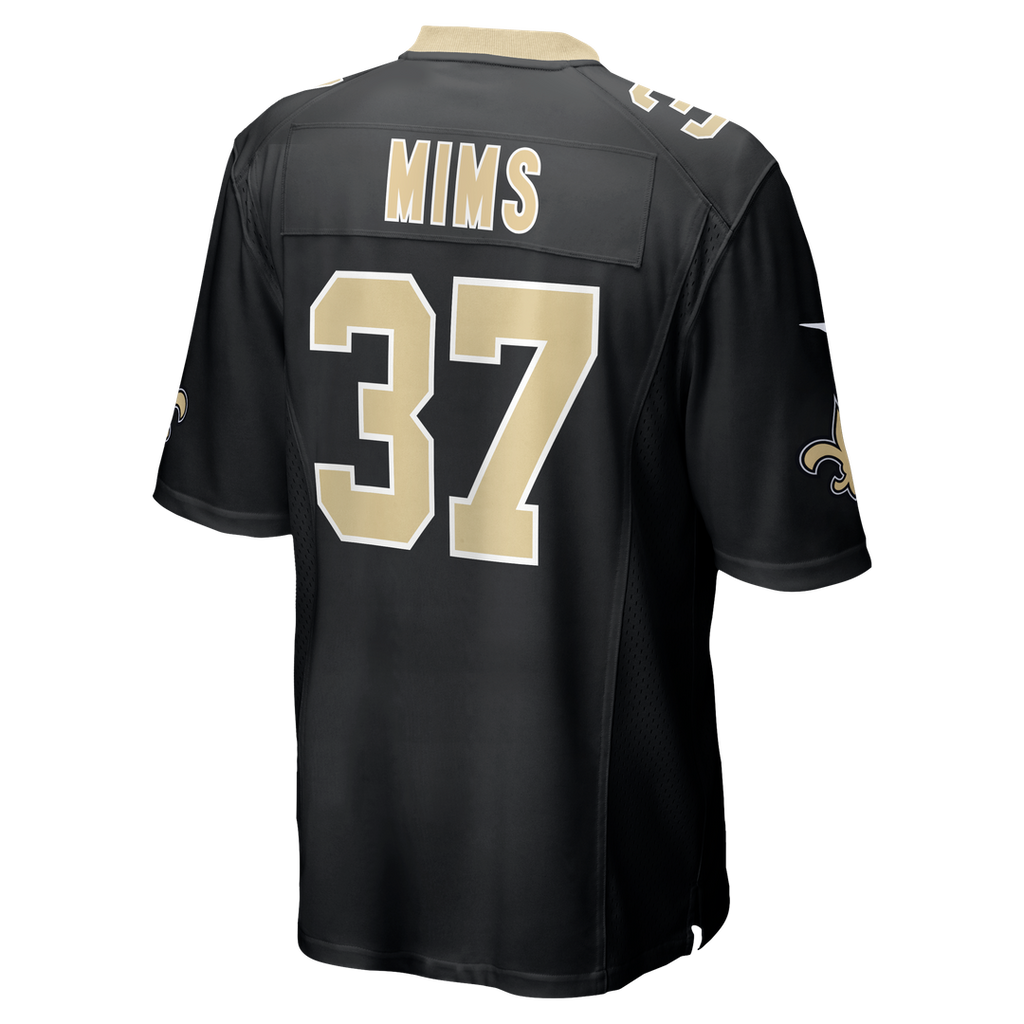 New Orleans Saints Mims Black Team Game Jersey product image 3, provided for visual reference and product detail review