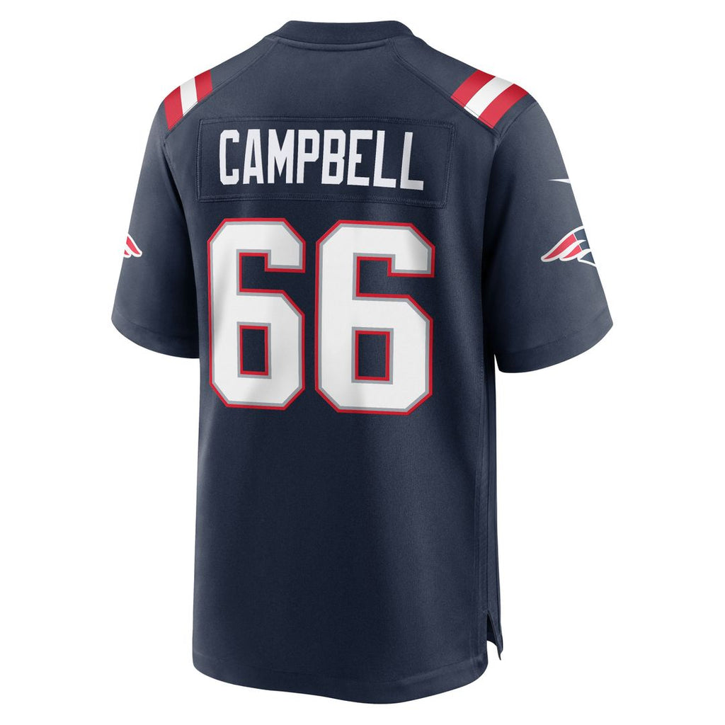 New England Patriots Will Campbell Navy Team Game Jersey product image 5, provided for visual reference and product detail