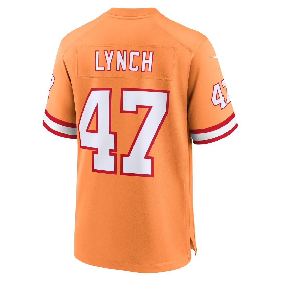 Tampa Bay Buccaneers John Lynch Orange Throwback Game Jersey product image 3, provided for visual reference and product