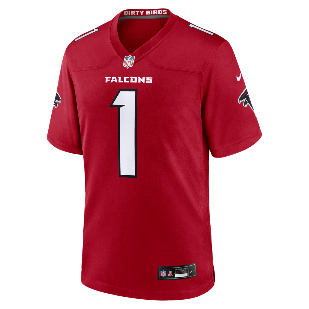 Atlanta Falcons Tua Tagovailoa Red Game Jersey product image 2, provided for visual reference and product detail review