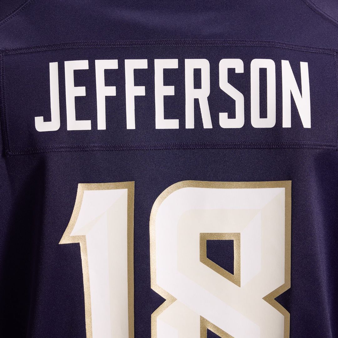 Minnesota Vikings Justin Jefferson Purple 2026 Rivalries Collection Game Jersey product image 11, provided for visual