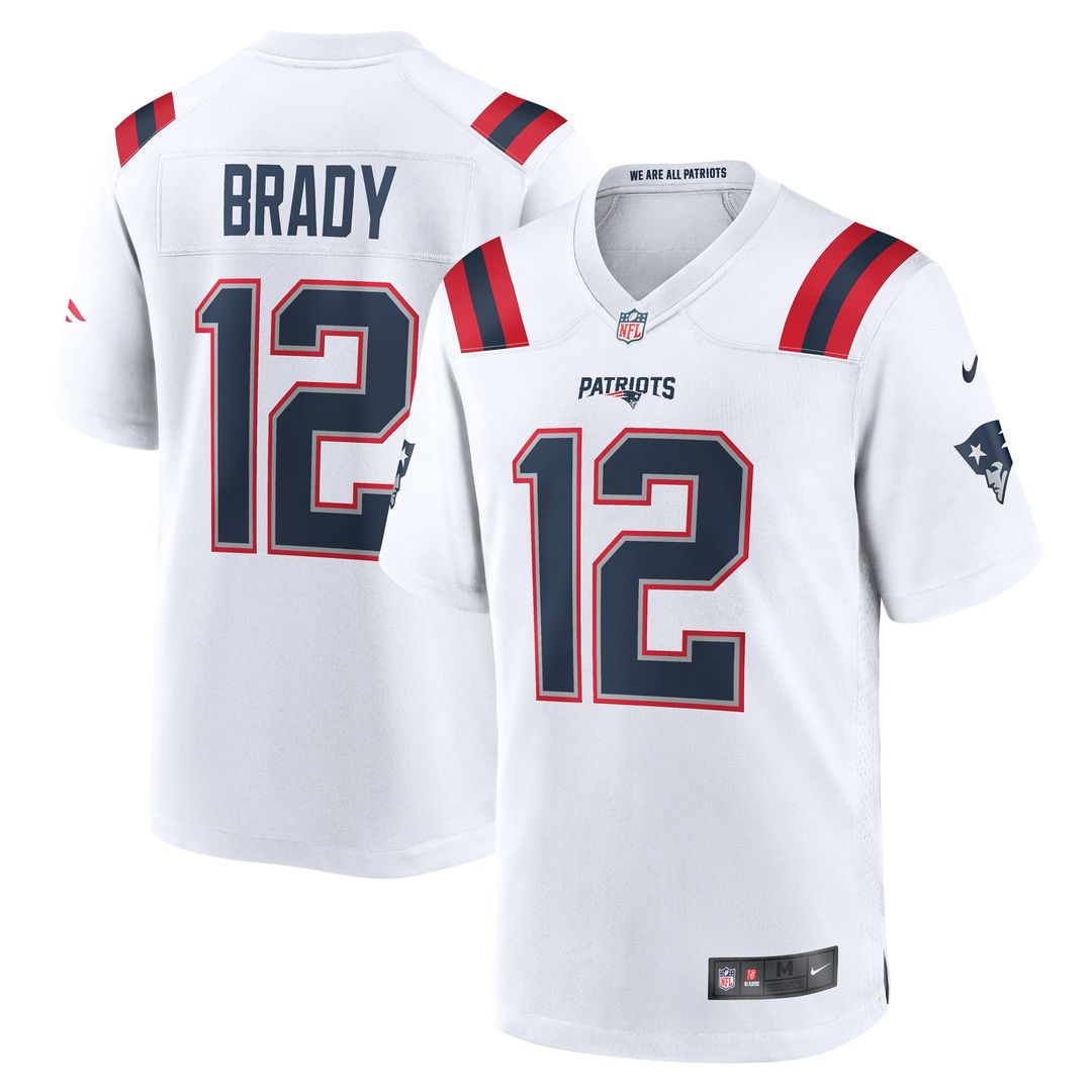 New England Patriots Tom Brady White Retired Game Jersey product image 4, provided for visual reference and product detail