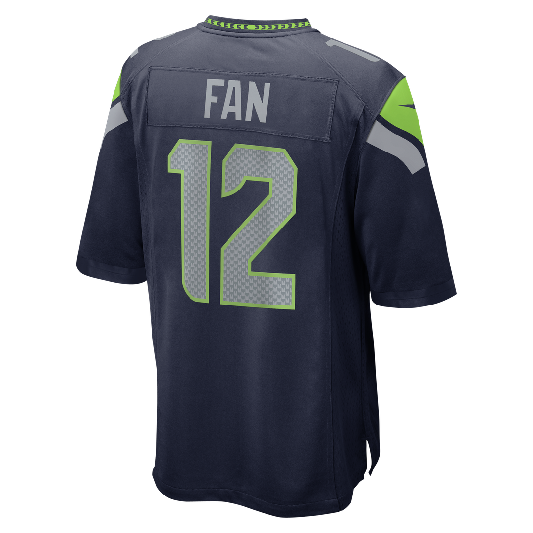 Seattle Seahawks 12s College Navy Team Game Jersey product image 3, provided for visual reference and product detail review
