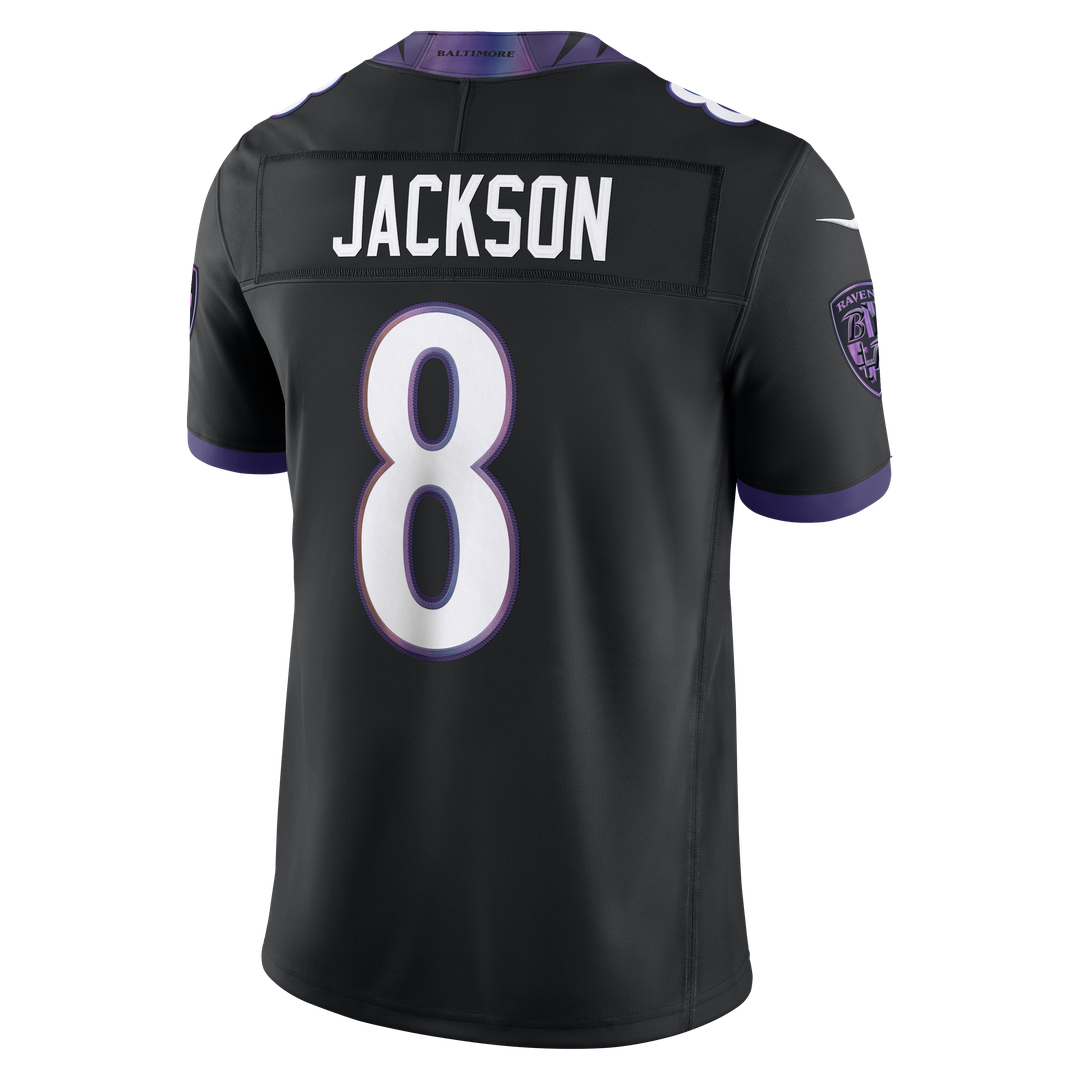Baltimore Ravens Lamar Jackson White Vapor F.U.S.E. Stitched Limited Jersey product image 39, provided for visual reference