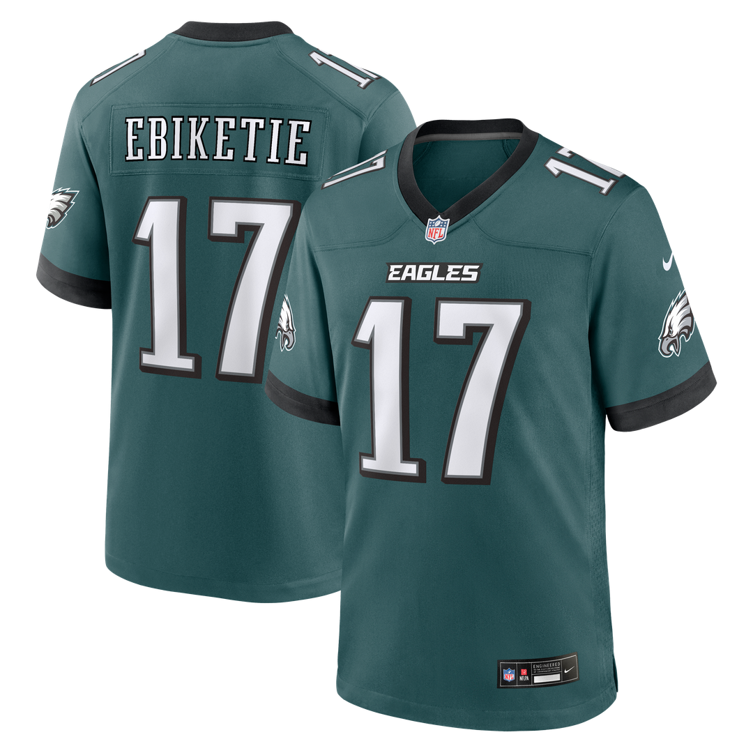 Philadelphia Eagles Arnold Ebiketie Midnight Green Team Game Jersey product image 1, provided for visual reference and