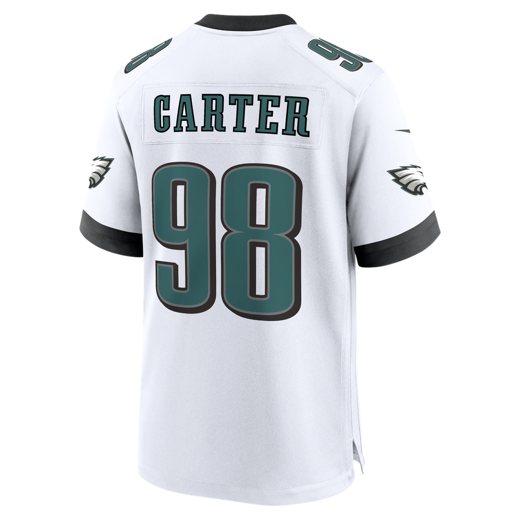 Philadelphia Eagles Jalen Carter White Game Jersey product image 3, provided for visual reference and product detail review