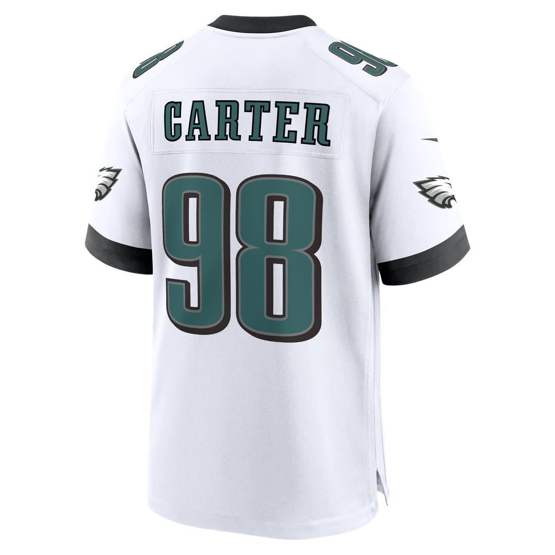 Philadelphia Eagles Jalen Carter White Game Jersey product image 3, provided for visual reference and product detail review