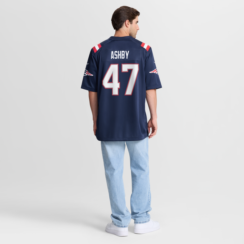 New England Patriots Julian Ashby Navy Team Game Jersey product image 8, provided for visual reference and product detail