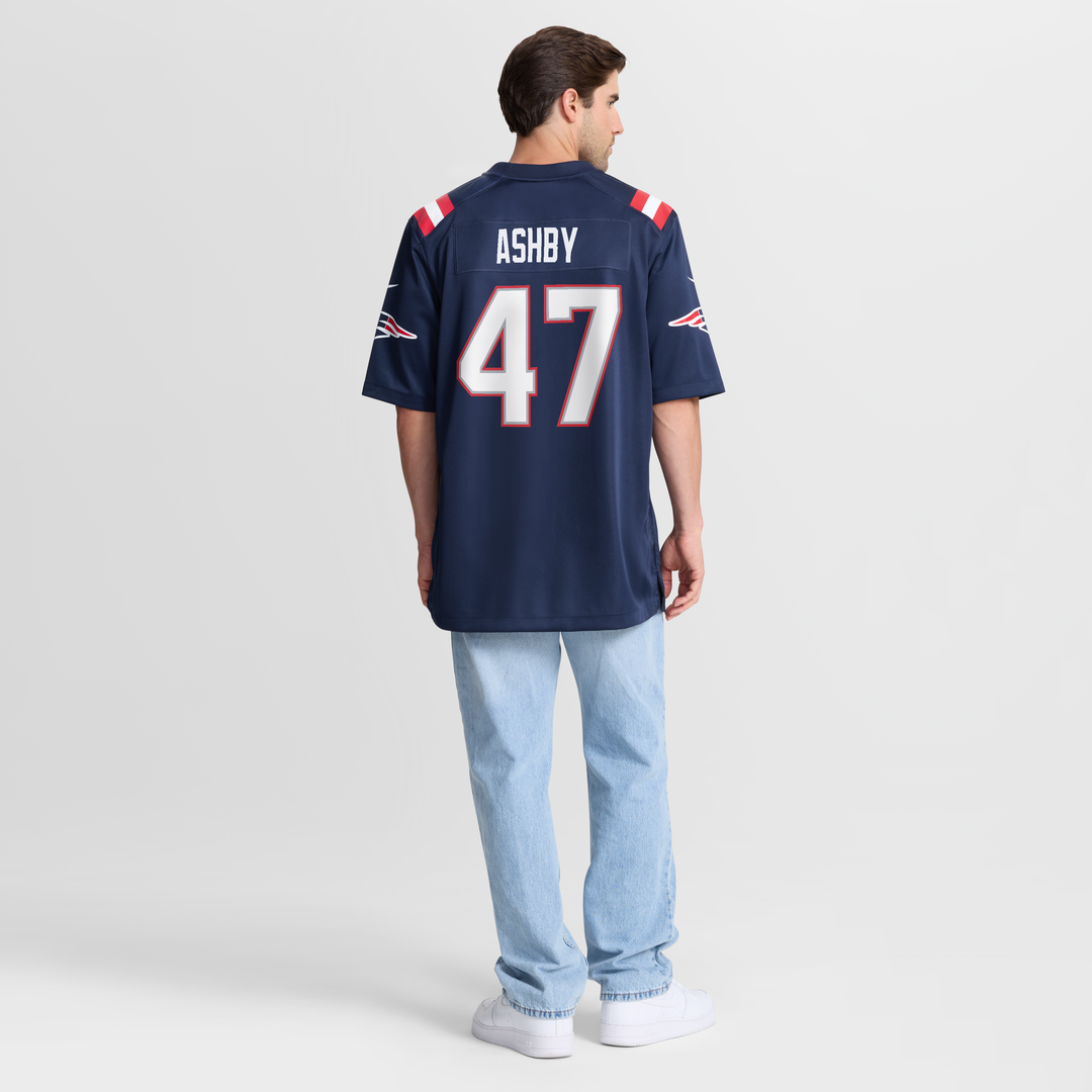 New England Patriots Julian Ashby Navy Team Game Jersey product image 8, provided for visual reference and product detail