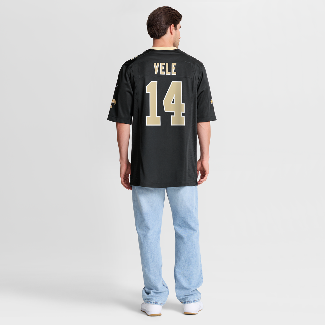 New Orleans Saints Devaughn Vele Black Team Game Jersey product image 8, provided for visual reference and product detail