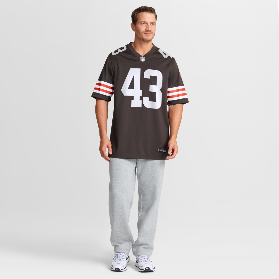 Cleveland Browns Mohamoud Diabate Brown Team Game Jersey product image 7, provided for visual reference and product detail