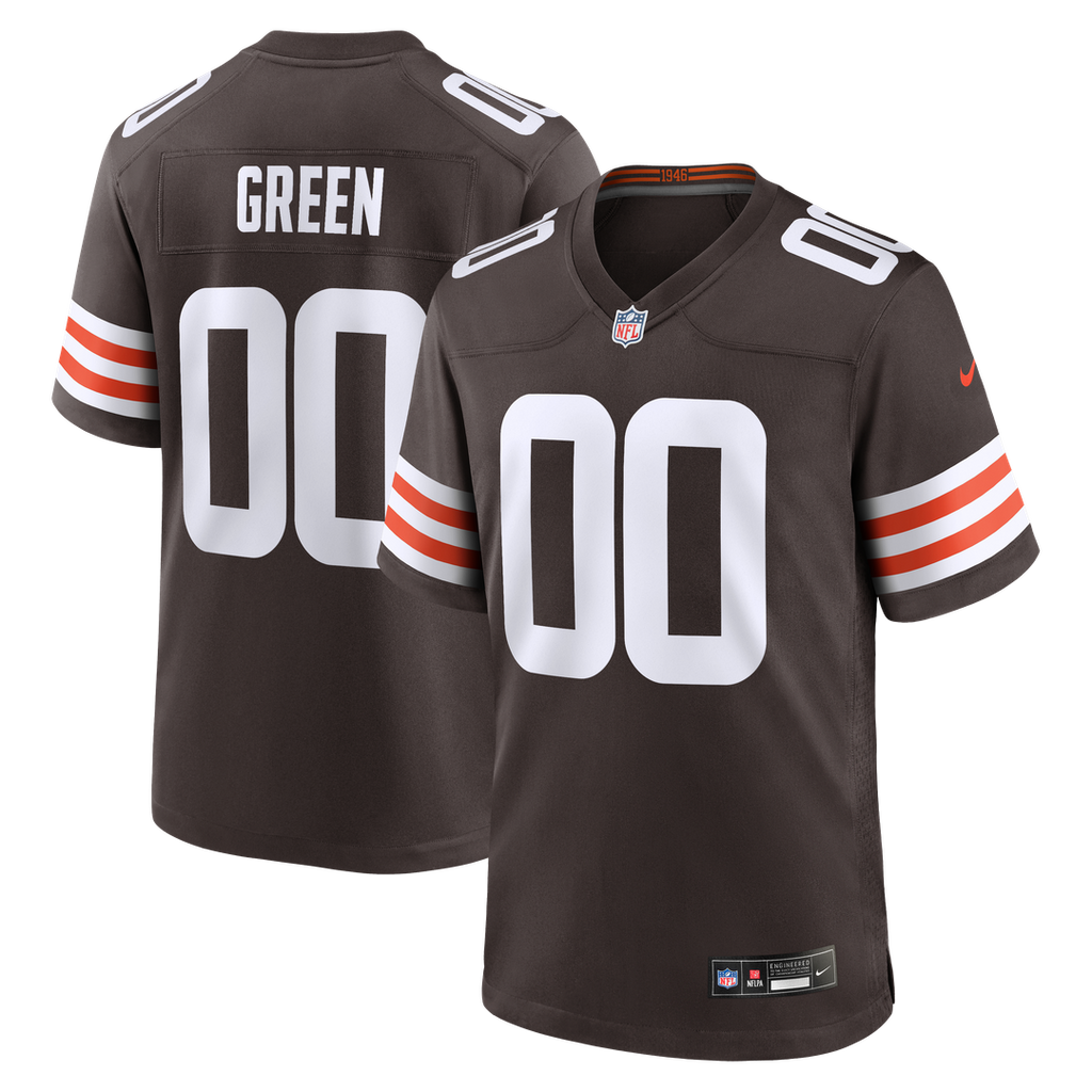 Cleveland Browns Taylen Green Brown Game Jersey product image 1, provided for visual reference and product detail review