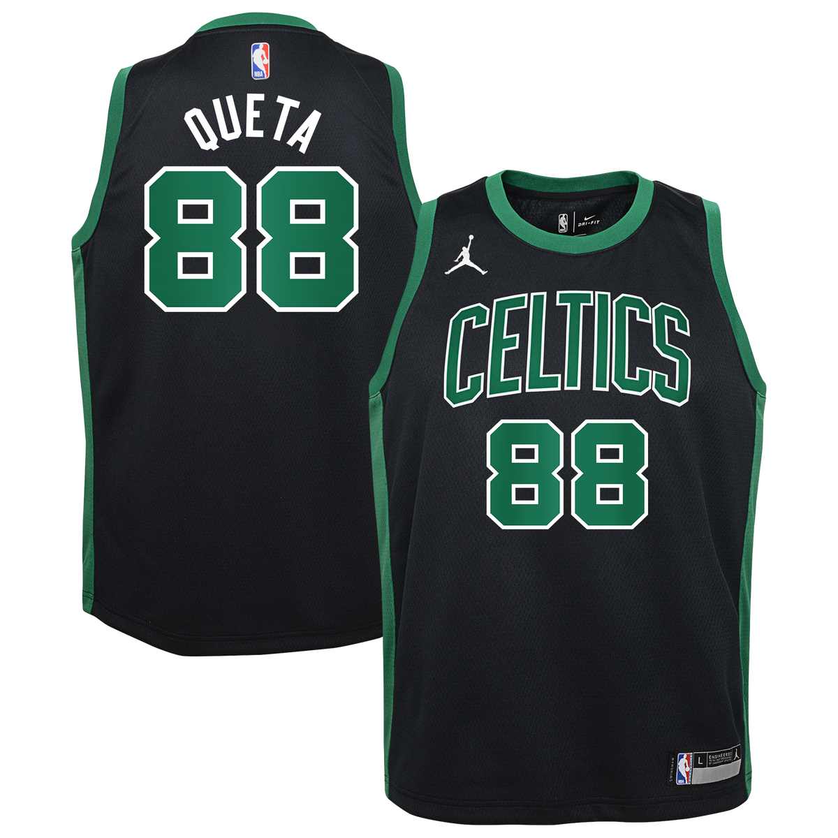 Neemias Queta Boston Celtics Statement Edition Swingman Jersey - Black - Youth product image 2, provided for visual