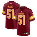 Washington Commanders Ale Kaho Burgundy Team Game Jersey product image 1, provided for visual reference and product detail