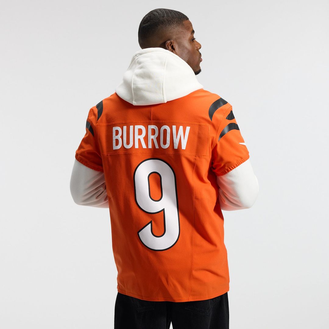 Cincinnati Bengals Joe Burrow Orange Team Vapor F.U.S.E. Elite Jersey product image 3, provided for visual reference and