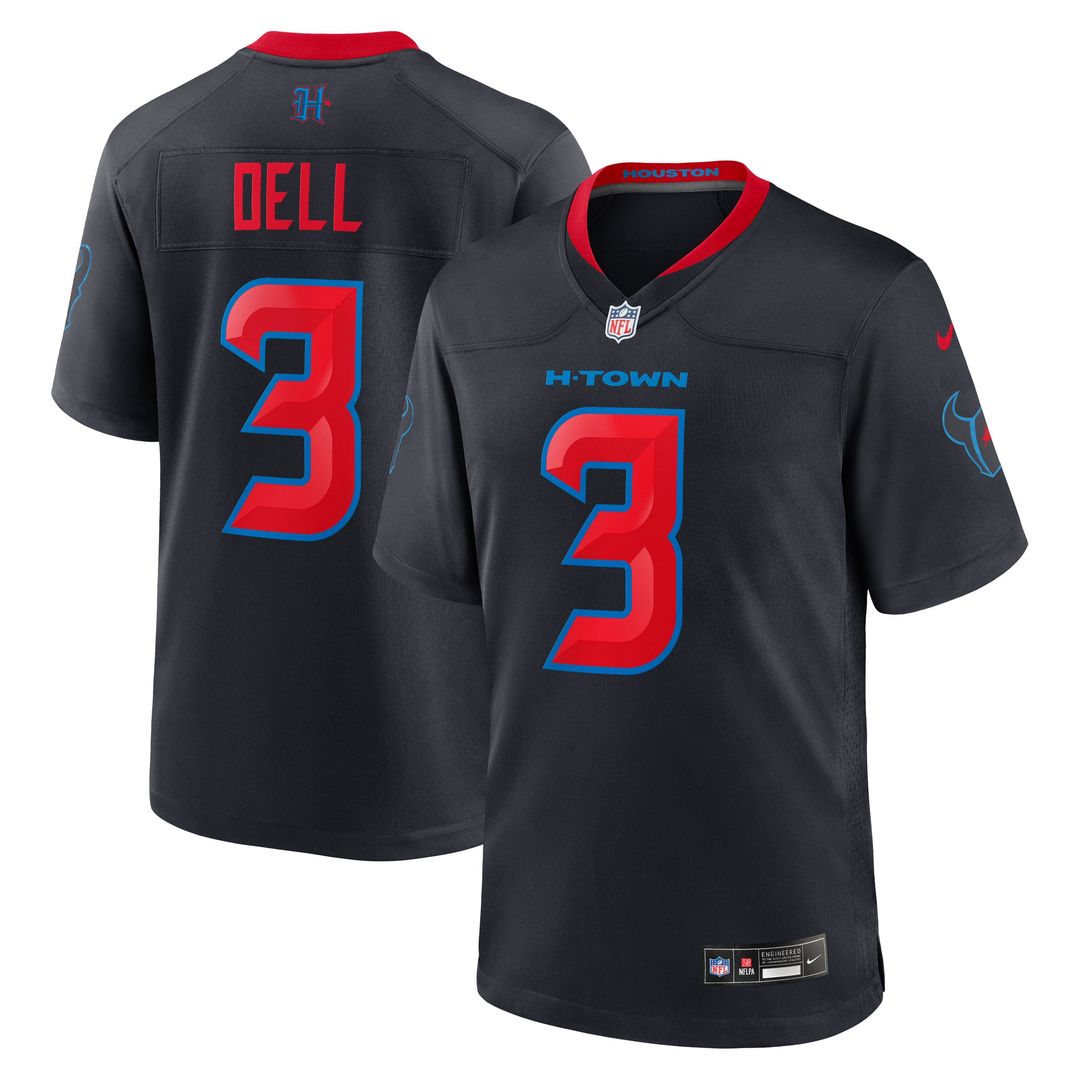 Houston Texans Tank Dell Navy 2nd Alternate Game Jersey product image 1, provided for visual reference and product detail