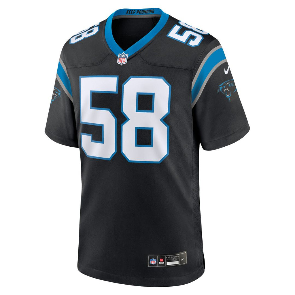 Carolina Panthers Thomas Davis Sr. Black Team Retired Game Jersey product image 2, provided for visual reference and product