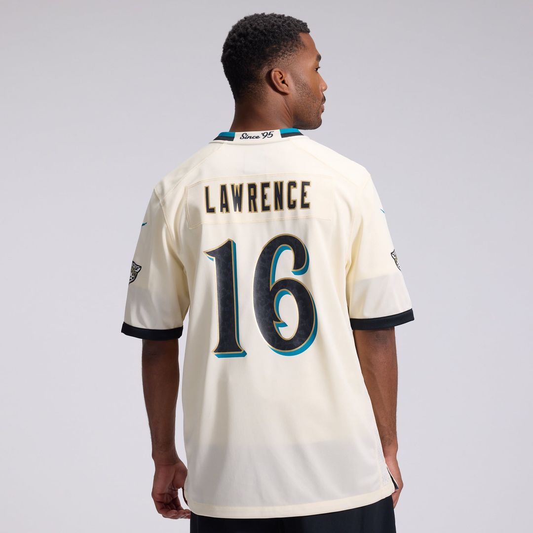 Jacksonville Jaguars Trevor Lawrence Natural 2026 Rivalries Collection Game Jersey product image 3, provided for visual