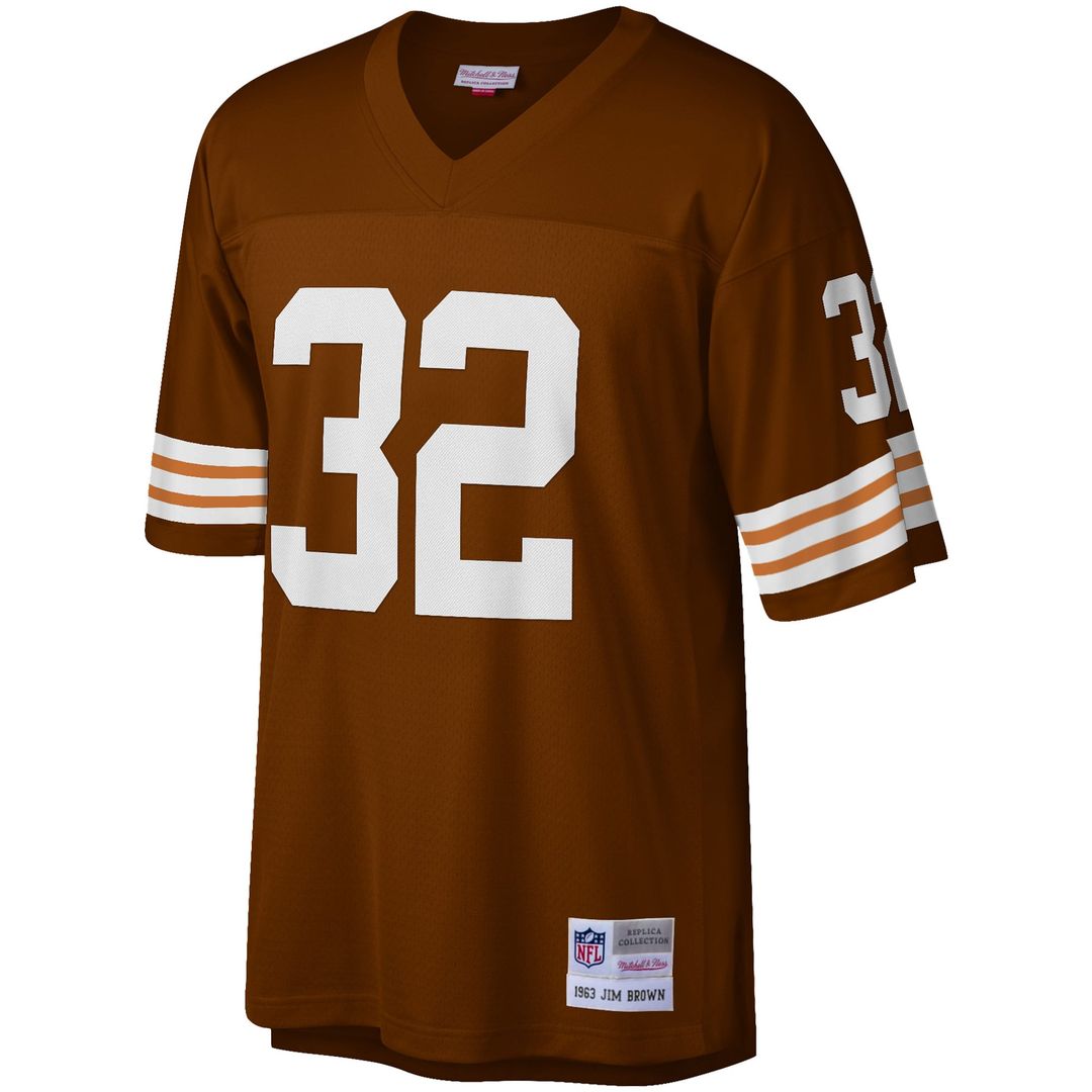 Cleveland Browns Jim Brown Brown Big & Tall 1963 Retired Player Replica Jersey product image 2, provided for visual