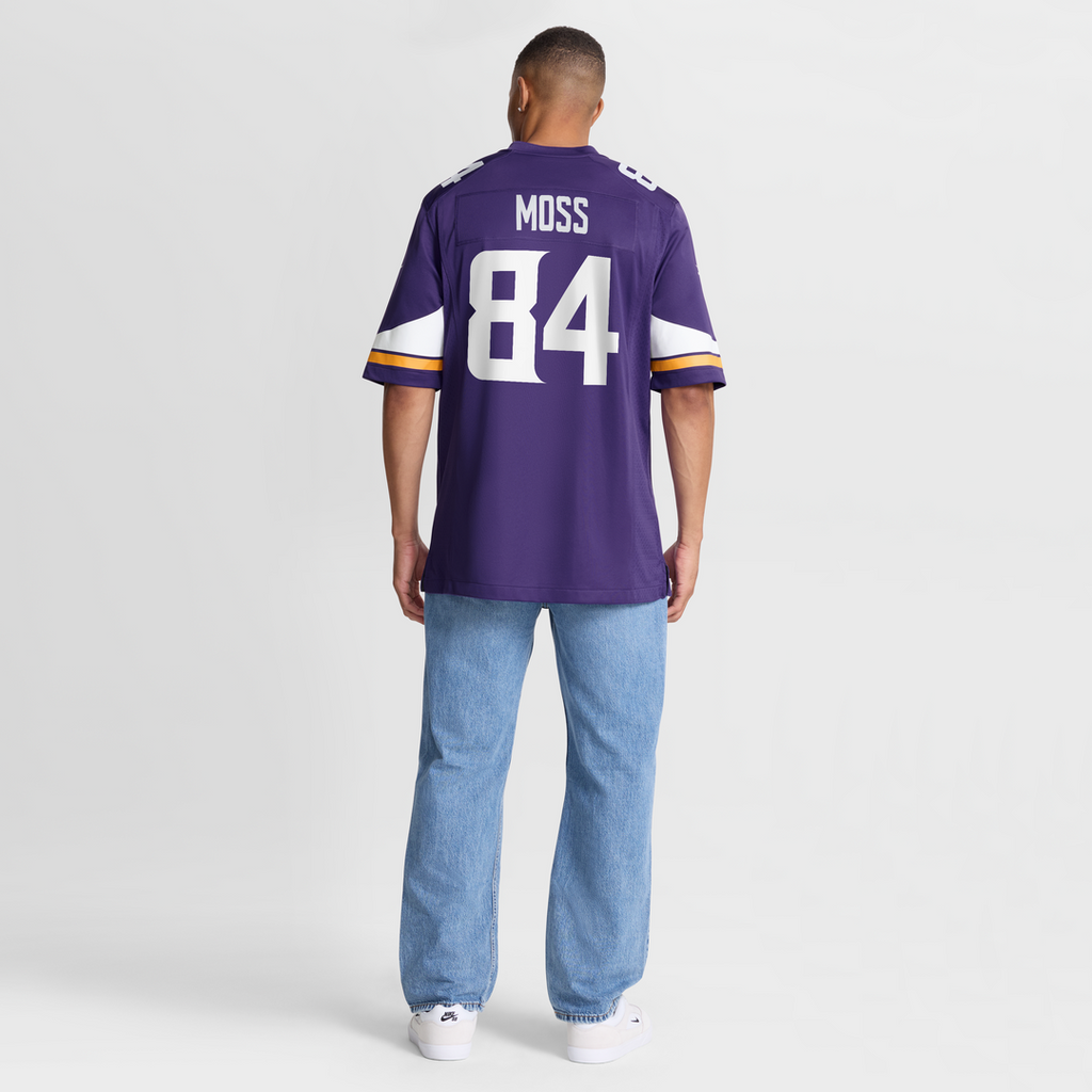Minnesota Vikings Randy Moss Purple Game Retired Player Jersey product image 8, provided for visual reference and product