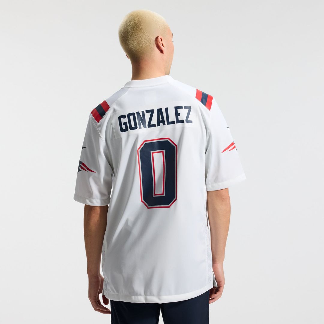 New England Patriots Christian Gonzalez Navy Team Game Jersey product image 19, provided for visual reference and product