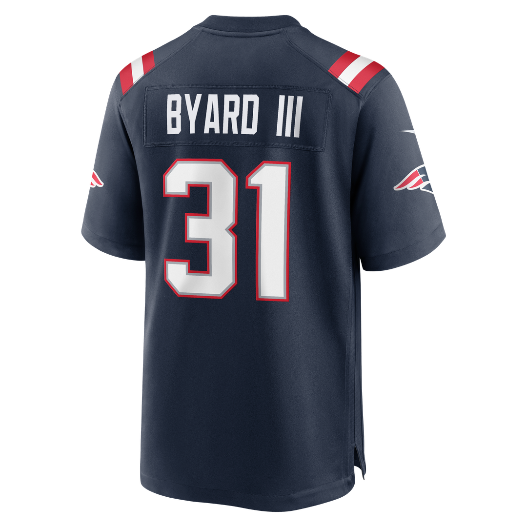 New England Patriots Kevin Byard III Navy Team Game Jersey product image 5, provided for visual reference and product detail