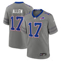 Buffalo Bills Josh Allen Gray Nickel City Game Jersey product image 1, provided for visual reference and product detail