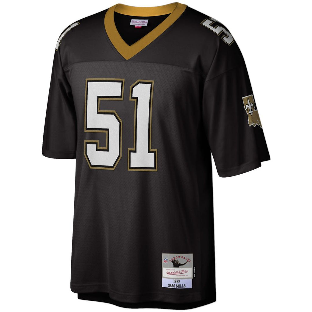 New Orleans Saints Sam Mills Black Legacy Replica Jersey product image 2, provided for visual reference and product detail