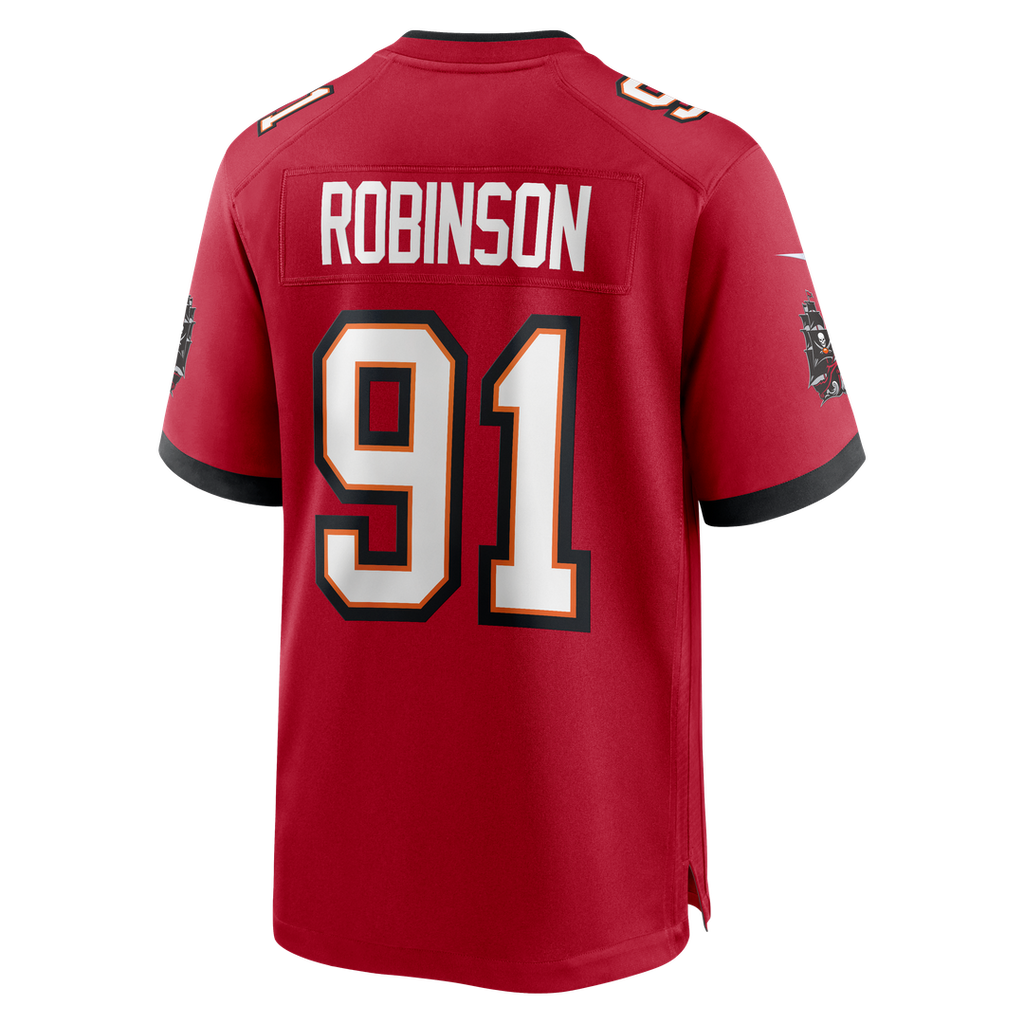 Tampa Bay Buccaneers A'Shawn Robinson Red Team Game Jersey product image 5, provided for visual reference and product detail