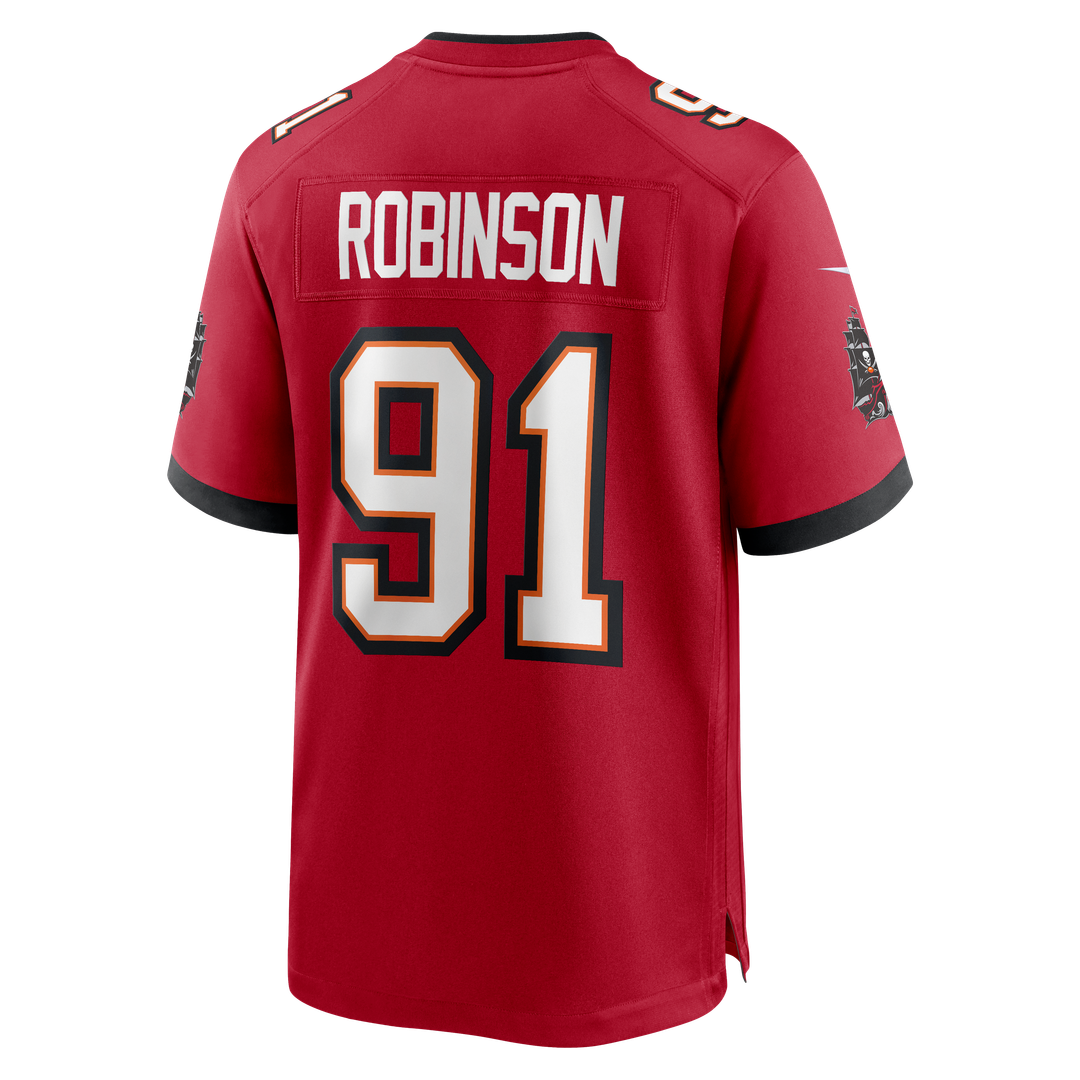 Tampa Bay Buccaneers A'Shawn Robinson Red Team Game Jersey product image 5, provided for visual reference and product detail