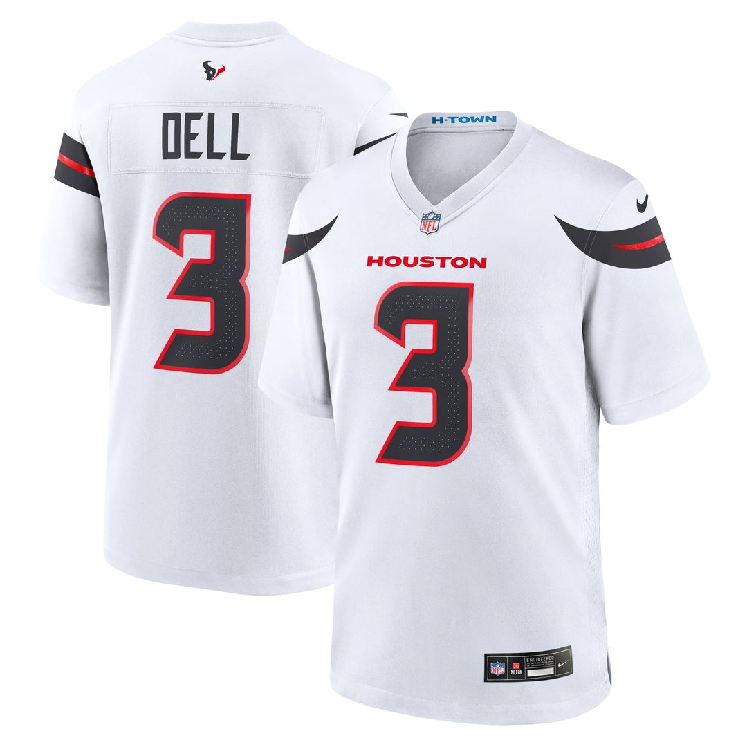 Houston Texans Tank Dell White Game Jersey product image 1, provided for visual reference and product detail review