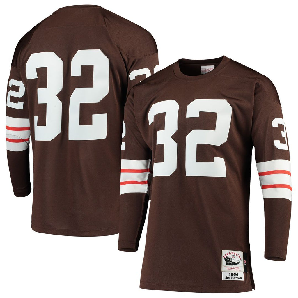 Cleveland Browns 1964 Jim Brown Brown Authentic Throwback Retired Player Jersey product image 1, provided for visual