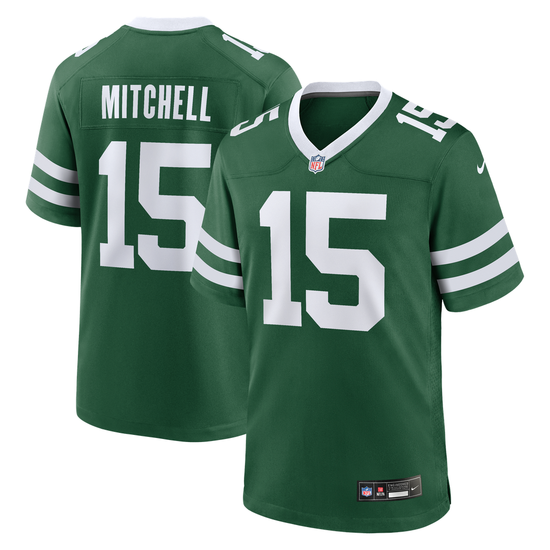 New York Jets Adonai Mitchell Legacy Green Team Game Jersey product image 1, provided for visual reference and product