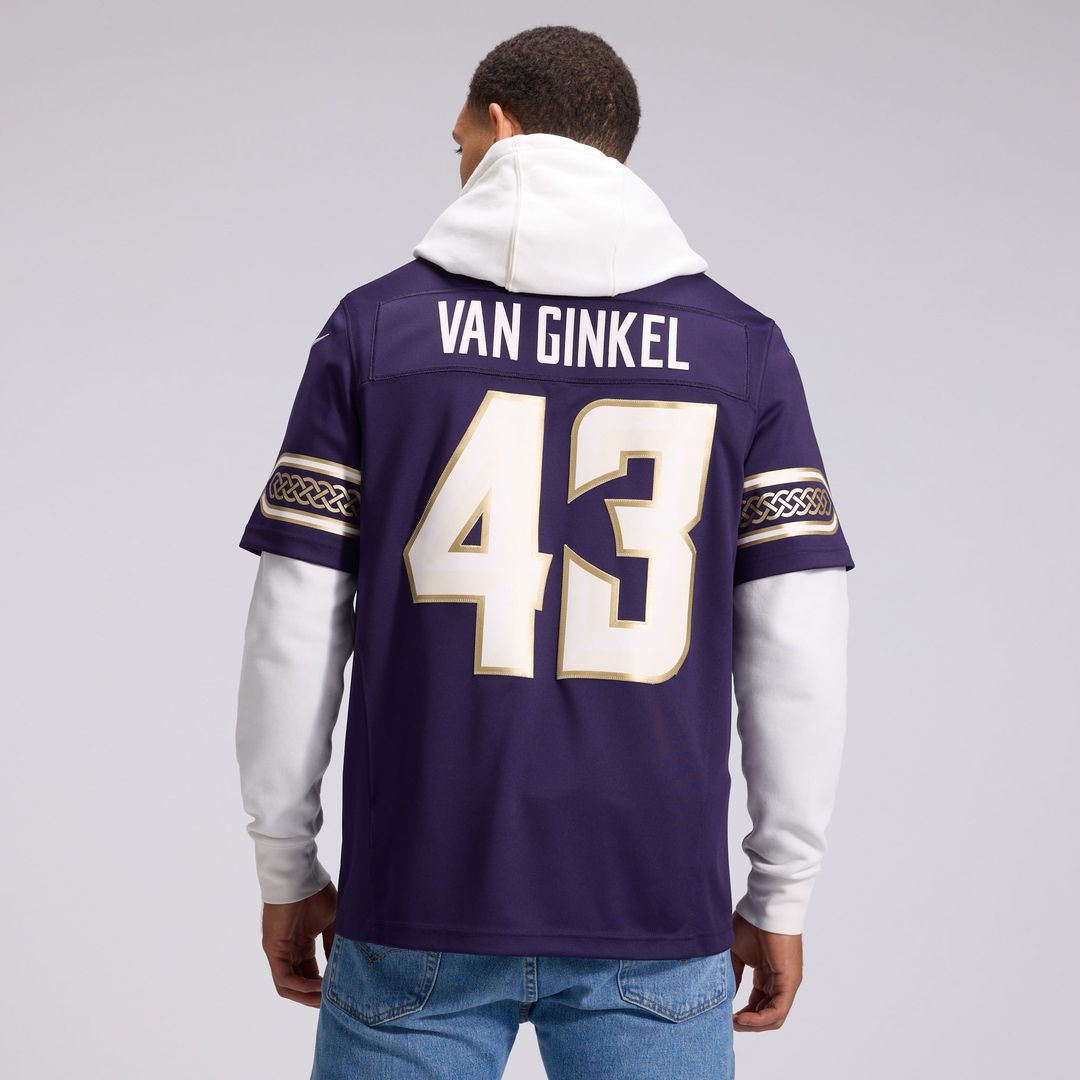 Minnesota Vikings Andrew Van Ginkel Purple 2026 Rivalries Collection Stitched Limited Jersey product image 3, provided for