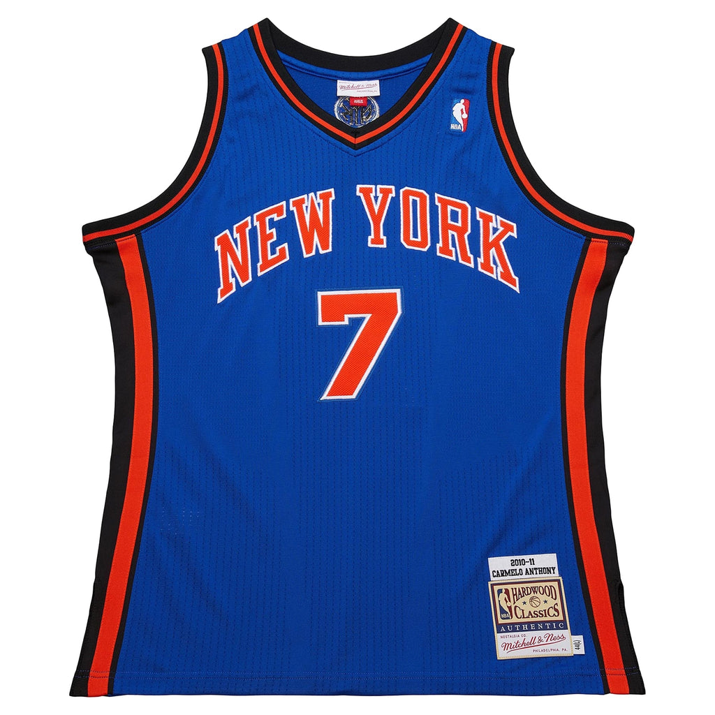 New York Knicks Carmelo Anthony Mitchell & Ness Blue 2010/11 Hardwood Classics Authentic Jersey for Men product image 3,