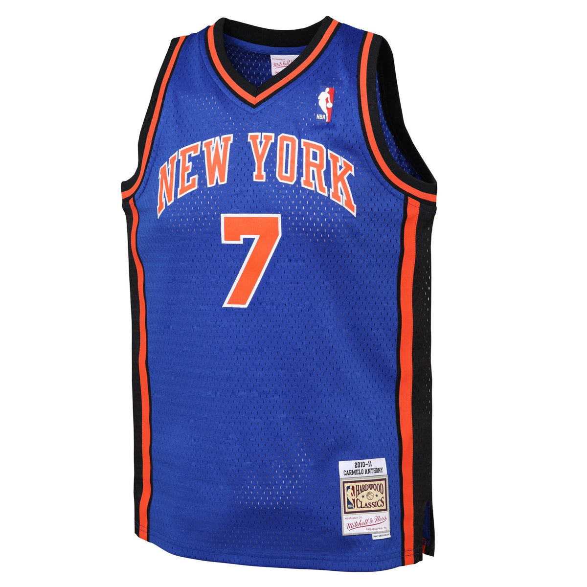 Youth New York Knicks Carmelo Anthony Mitchell & Ness Blue 2010/11 Hardwood Classics Swingman Jersey product image 3,