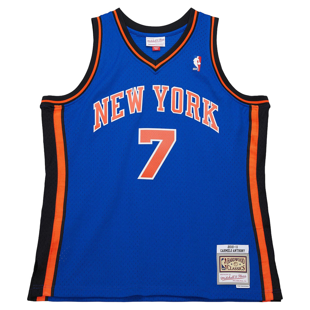 New York Knicks Carmelo Anthony Mitchell & Ness Blue Big & Tall 2010/11 Swingman Jersey for Men product image 3, provided