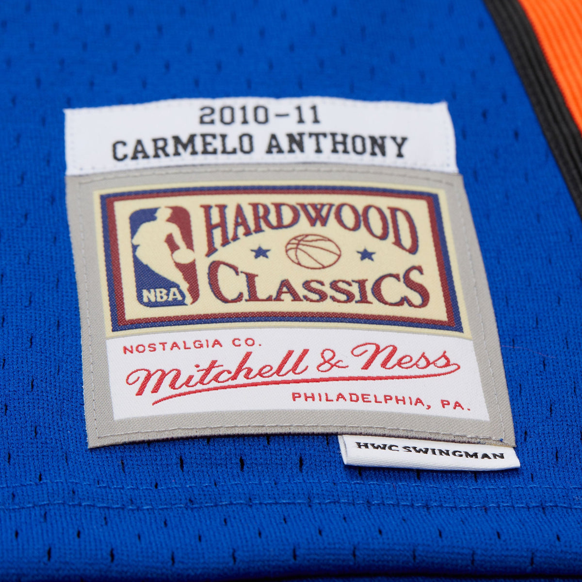 New York Knicks Carmelo Anthony Mitchell & Ness Blue Big & Tall 2010/11 Swingman Jersey for Men product image 7, provided