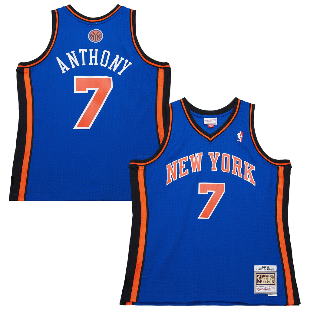 New York Knicks Carmelo Anthony Mitchell & Ness Blue Big & Tall 2010/11 Swingman Jersey for Men product image 1, provided