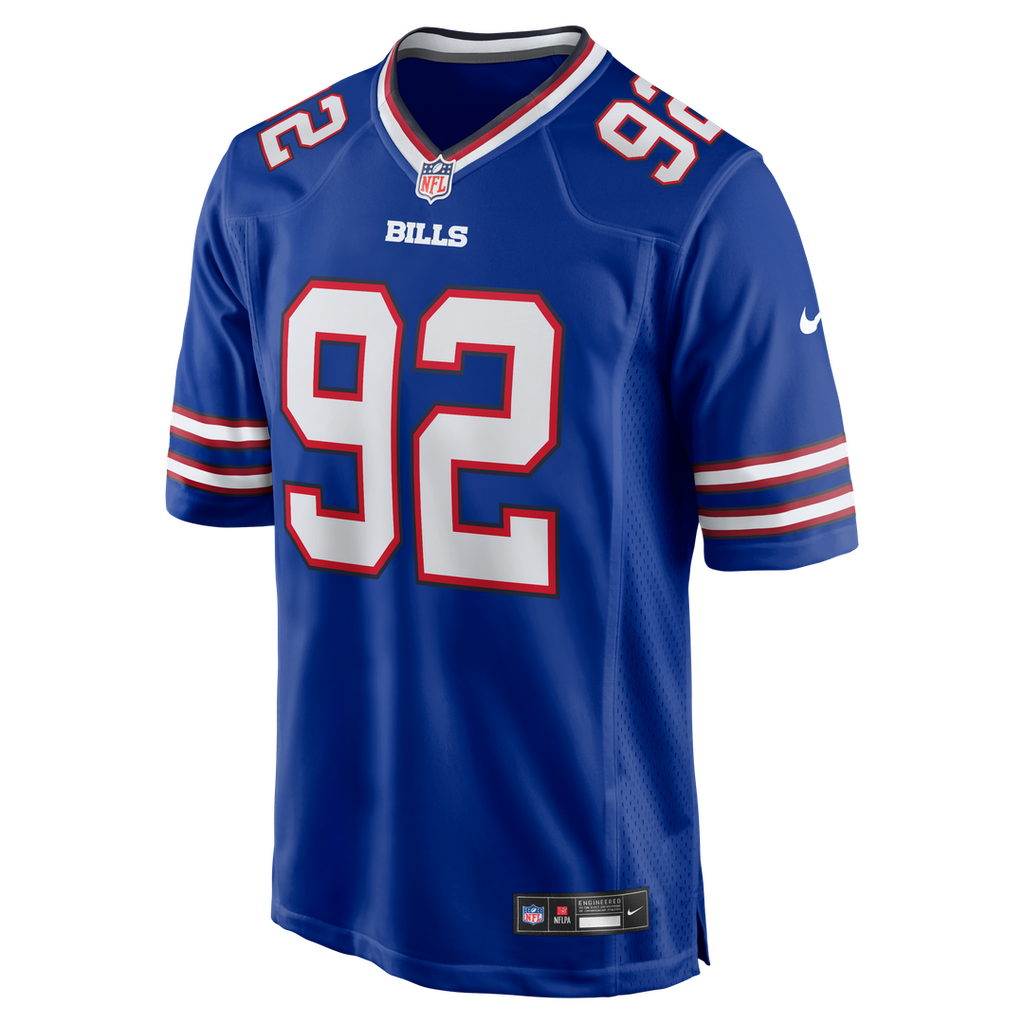 Buffalo Bills DaQuan Jones Royal Game Player Jersey product image 2, provided for visual reference and product detail review
