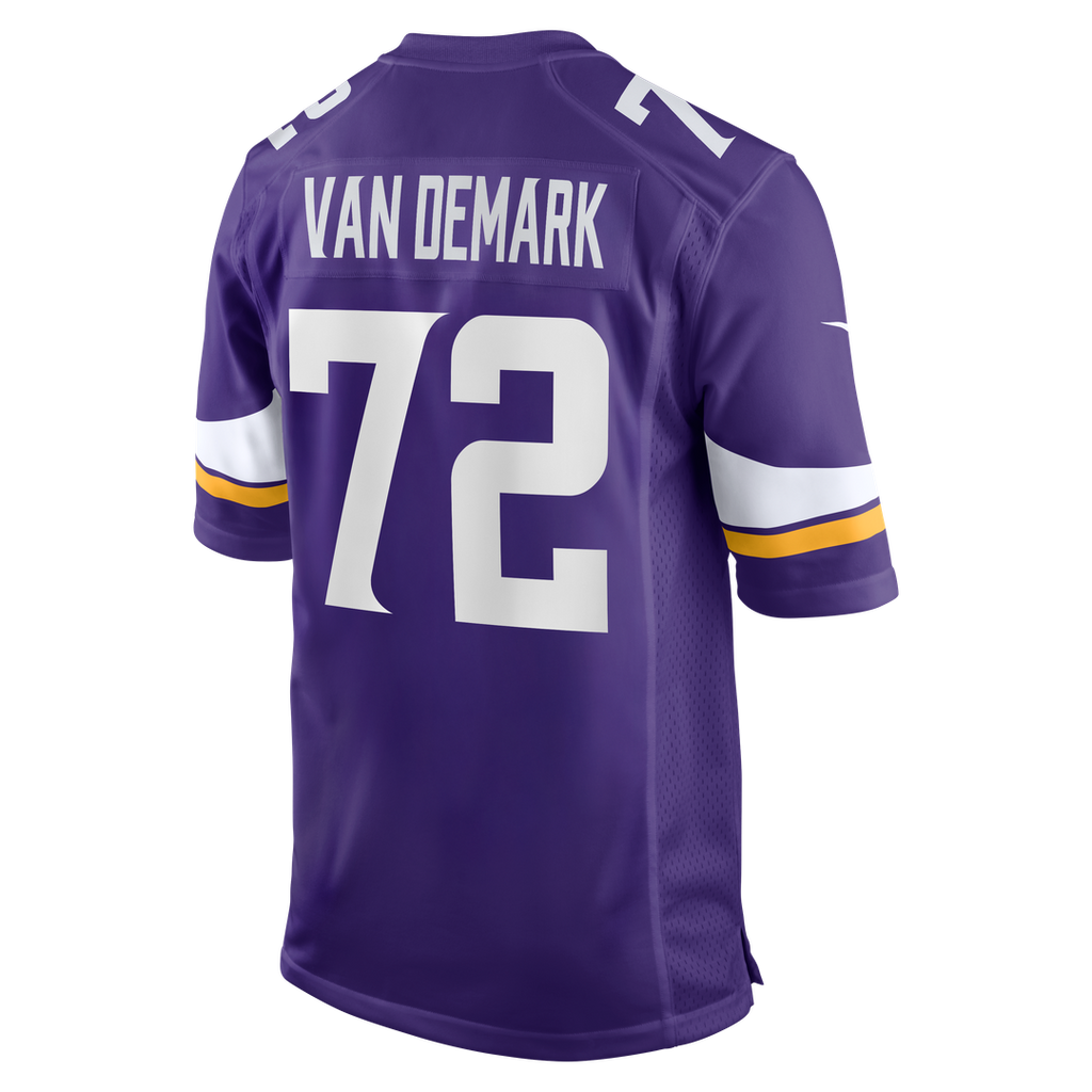 Minnesota Vikings Ryan Van Demark Purple Team Game Jersey product image 3, provided for visual reference and product detail