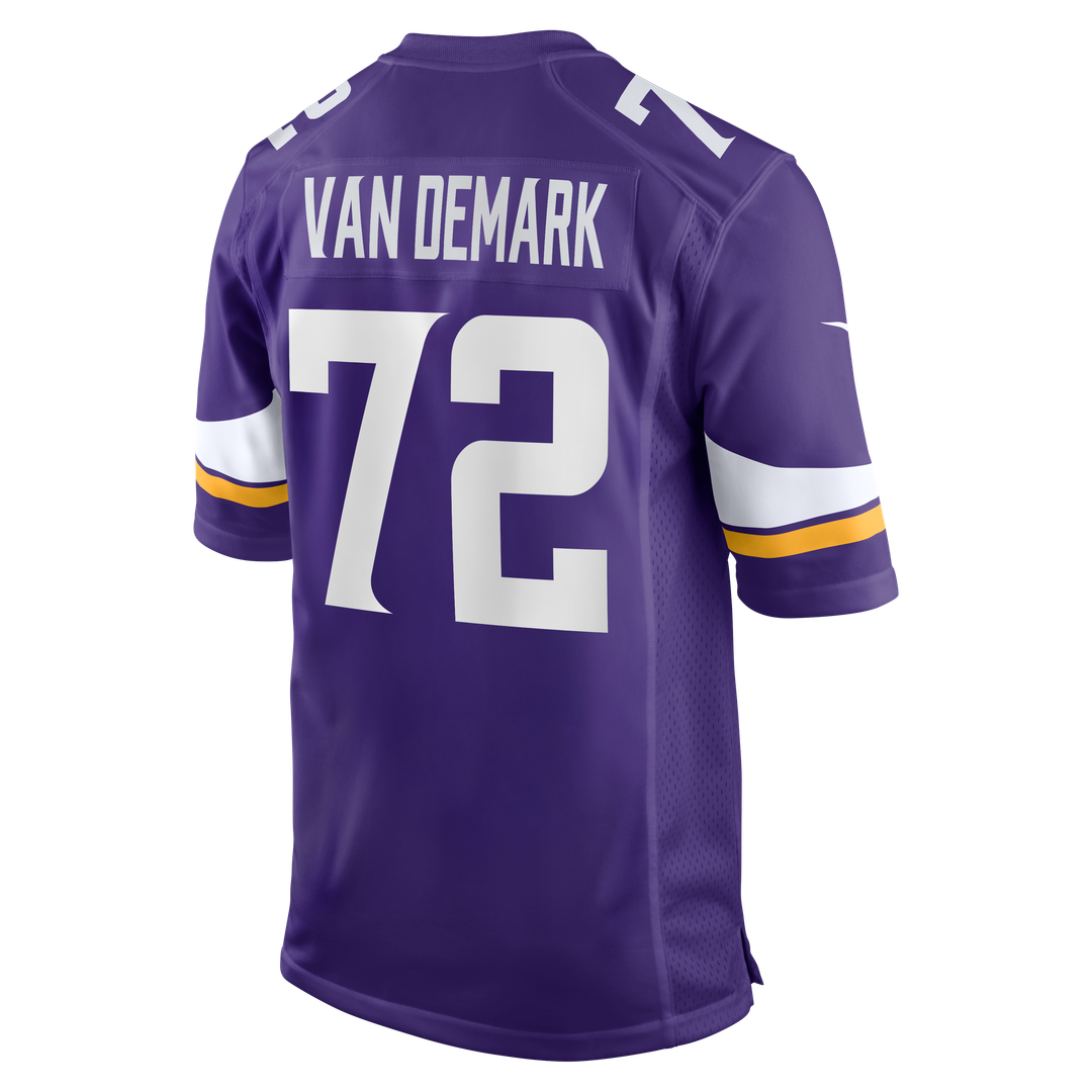 Minnesota Vikings Ryan Van Demark Purple Team Game Jersey product image 3, provided for visual reference and product detail