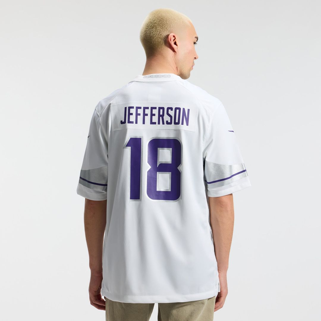 Minnesota Vikings Justin Jefferson White Alternate Game Player Jersey product image 16, provided for visual reference and