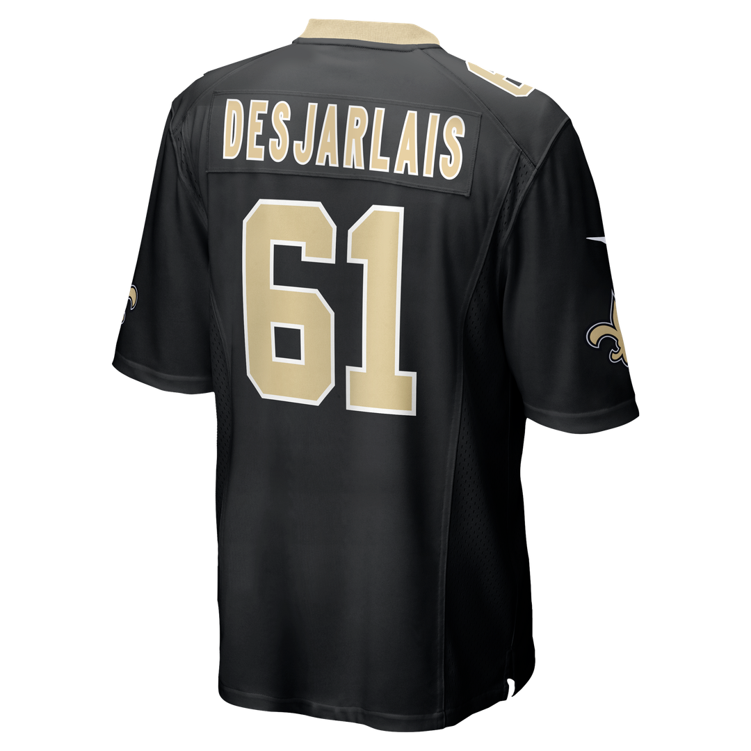 New Orleans Saints Drew Desjarlais Black Game Player Jersey product image 3, provided for visual reference and product