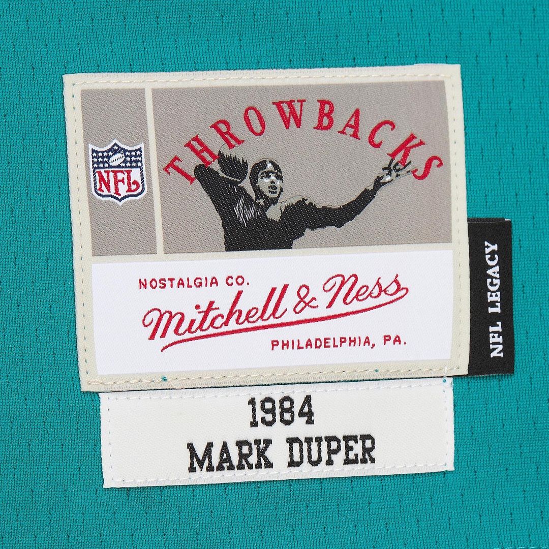 Miami Dolphins Mark Duper Aqua Legacy Replica Jersey product image 5, provided for visual reference and product detail review