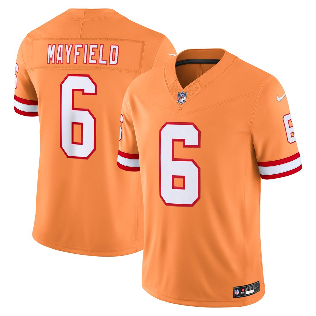 Tampa Bay Buccaneers Baker Mayfield Creamsicle Alternate Vapor F.U.S.E. Stitched Limited Jersey product image 1, provided
